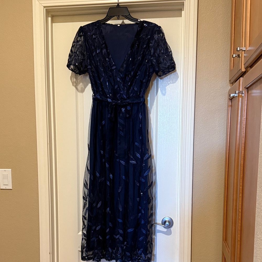 Elegant Navy Blue Women's Dress
